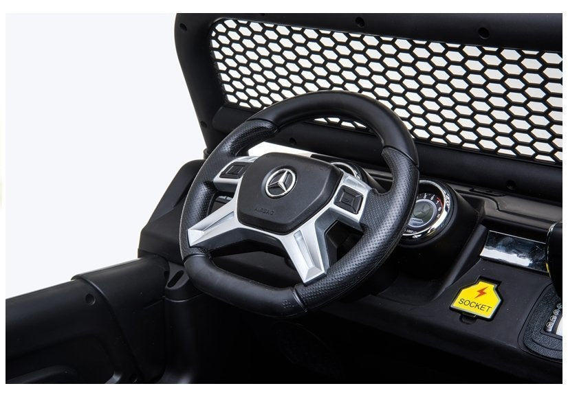Elektrinis vaikiškas automobilis Mercedes Unimog baltas