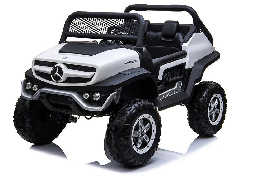 Elektrinis vaikiškas automobilis Mercedes Unimog baltas