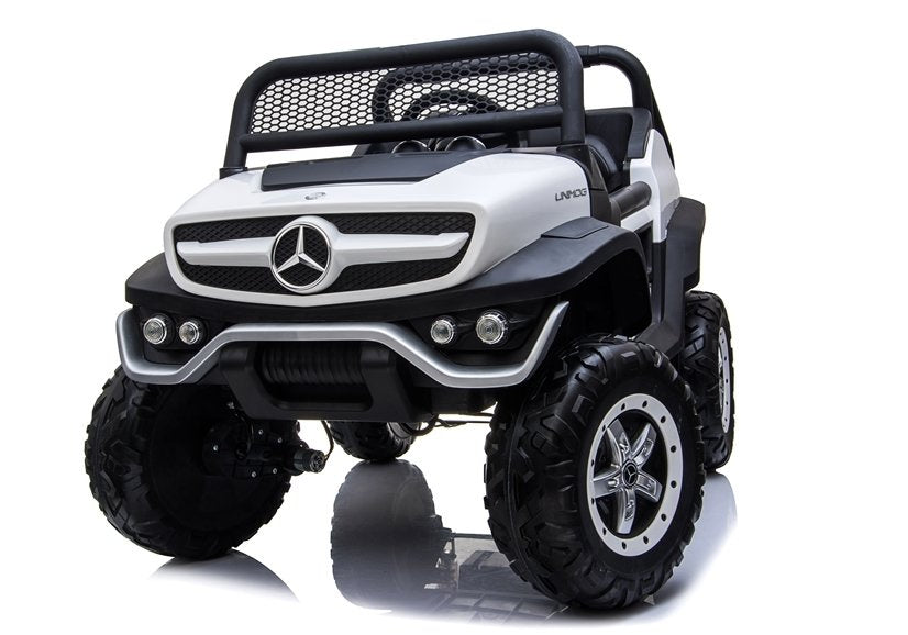Elektrinis vaikiškas automobilis Mercedes Unimog baltas