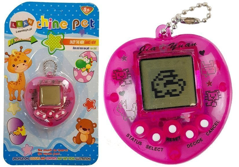 Elektroninis augintinis „Tamagotchi“ su trumpa grandinėle (rožinis)