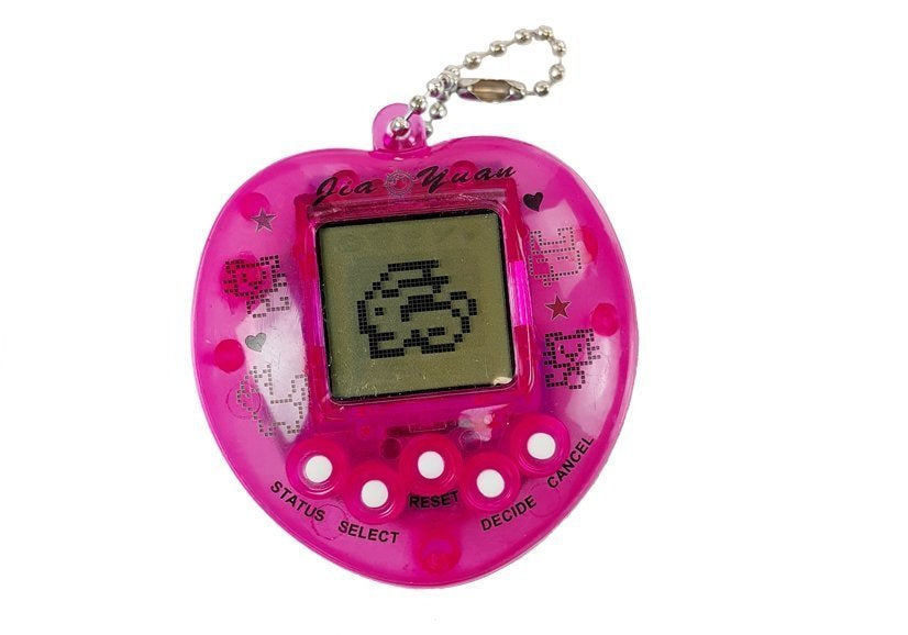 Elektroninis augintinis „Tamagotchi“ su trumpa grandinėle (rožinis)