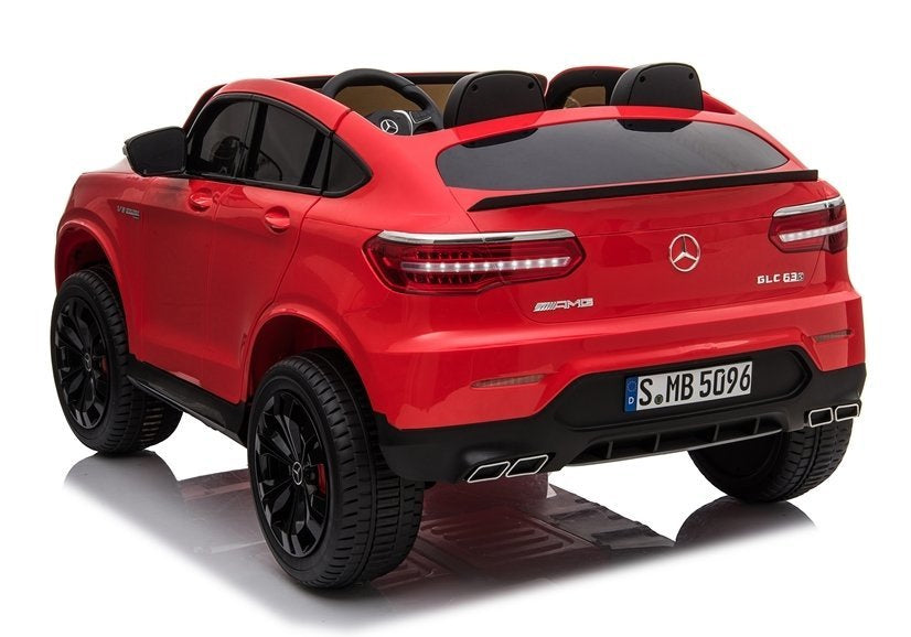 Elektrinis vaikiškas automobilis Mercedes GLC 63S QLS raudonas dažytas