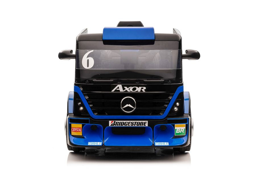 Akumuliatorinis automobilis Mercedes XMX622B su priekaba (tamsiai mėlynas / navy blue, LCD ekranas)