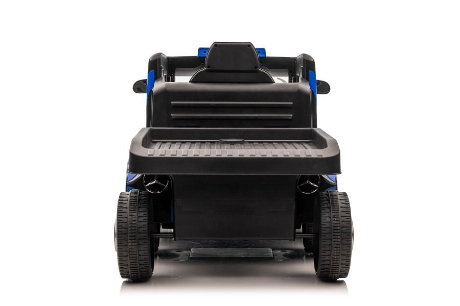 Akumuliatorinis automobilis Mercedes XMX622B su priekaba (tamsiai mėlynas / navy blue, LCD ekranas)
