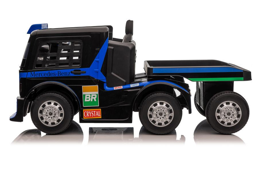 Akumuliatorinis automobilis Mercedes XMX622B su priekaba (tamsiai mėlynas / navy blue, LCD ekranas)