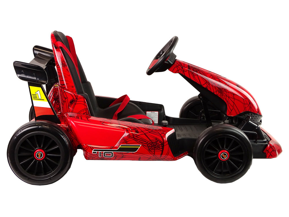 XMX619 raudonas elektrinis go-kartas su baterija „Spider“