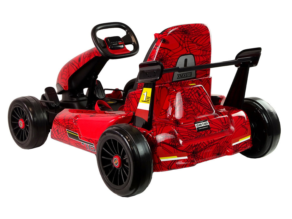 XMX619 raudonas elektrinis go-kartas su baterija „Spider“