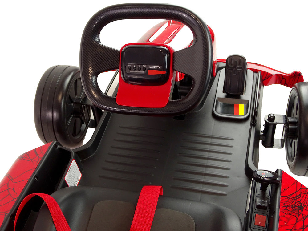 XMX619 raudonas elektrinis go-kartas su baterija „Spider“