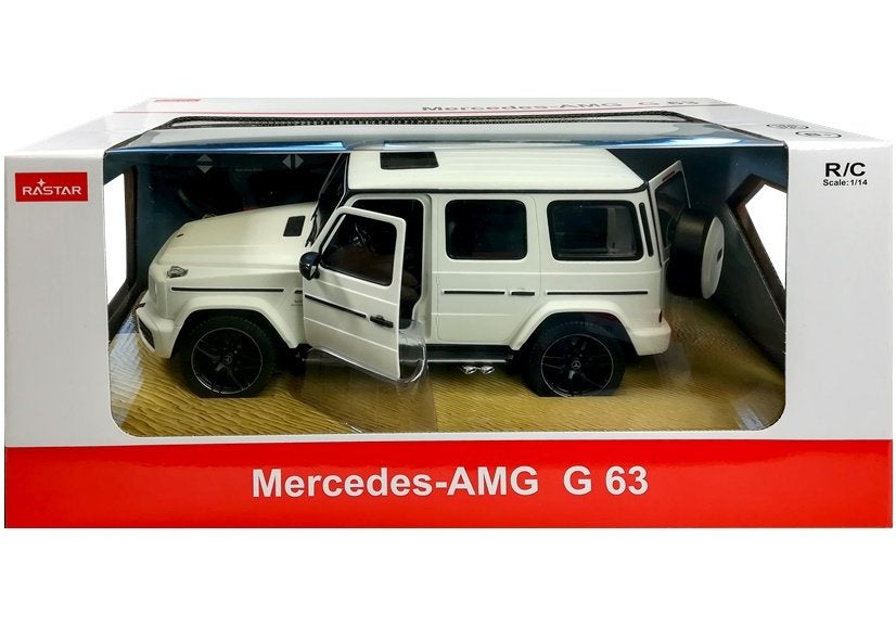 Nuotoliniu būdu valdomas „Mercedes G63“ Rastar R/C visureigis, baltas 1:14