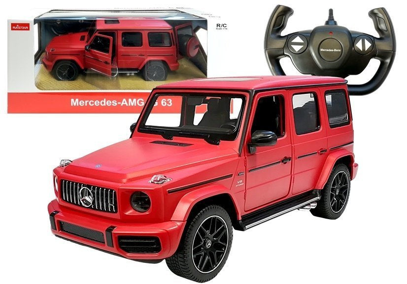 Nuotoliniu būdu valdomas „Mercedes G63“ Rastar R/C visureigis, raudonas