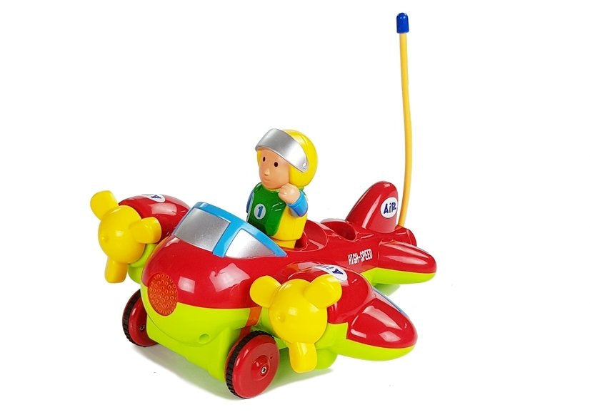 Vaikiškas R/C lėktuvas su nuotolinio valdymo pultu–vairu, raudonas