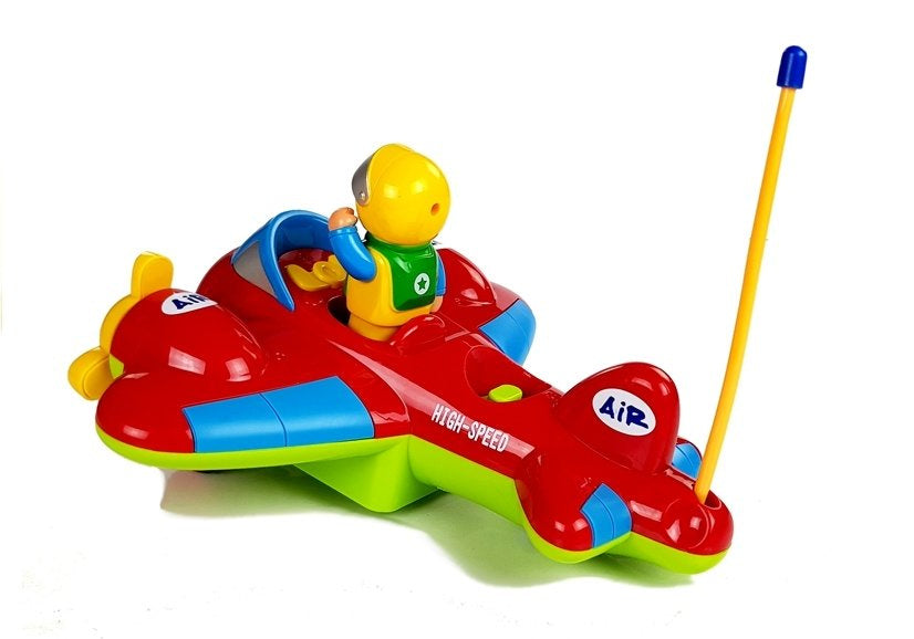 Vaikiškas R/C lėktuvas su nuotolinio valdymo pultu–vairu, raudonas