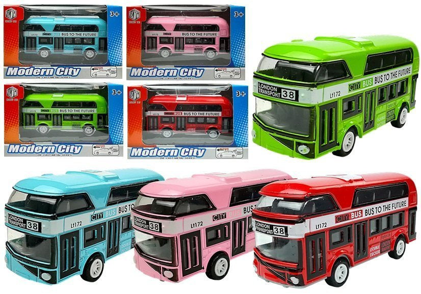 Stumdomų automobilių / autobusų rinkinys 4 spalvos