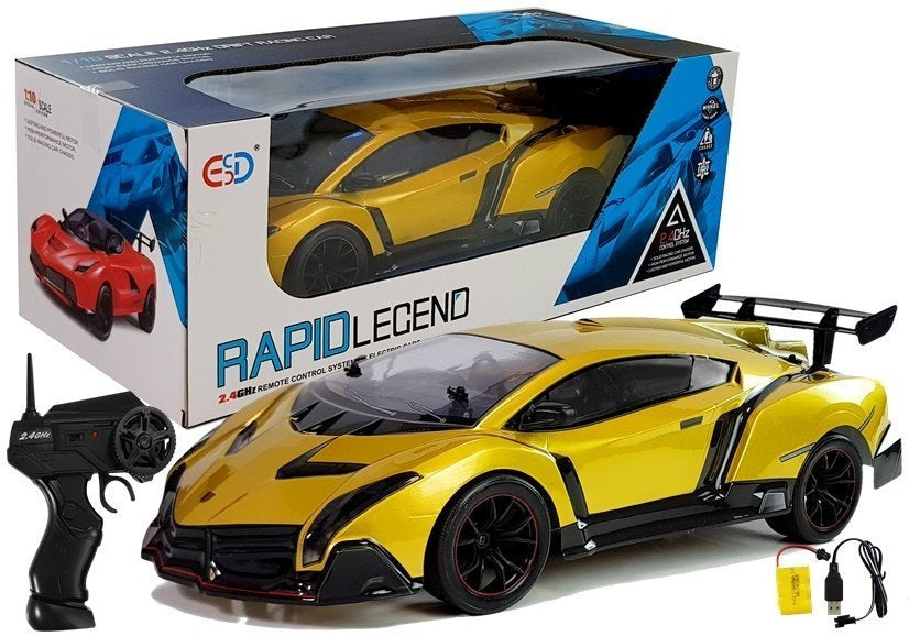 Nuotoliniu būdu valdomas sportinis automobilis 1:10 auksinis