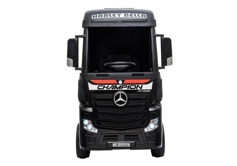 Elektrinis vaikiškas automobilis „Mercedes Actros“ juodas, dažytas MP4