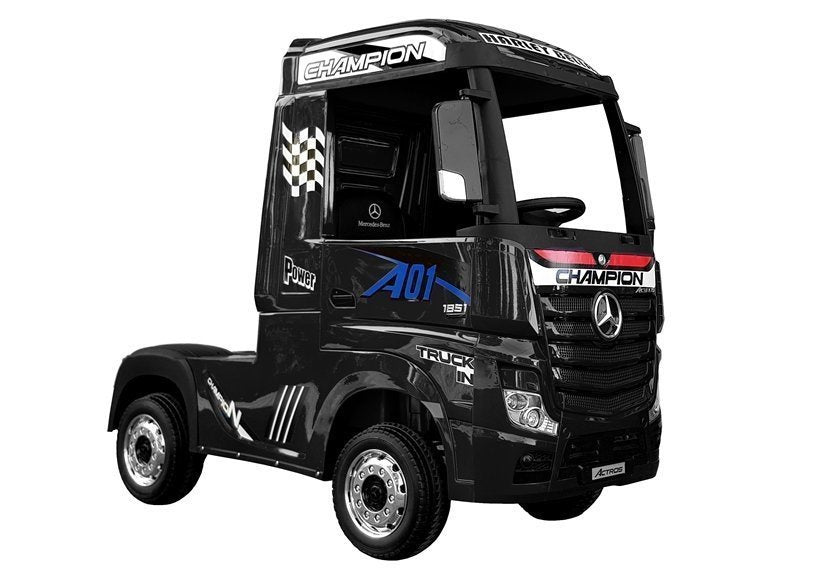Elektrinis vaikiškas automobilis „Mercedes Actros“ juodas, dažytas MP4