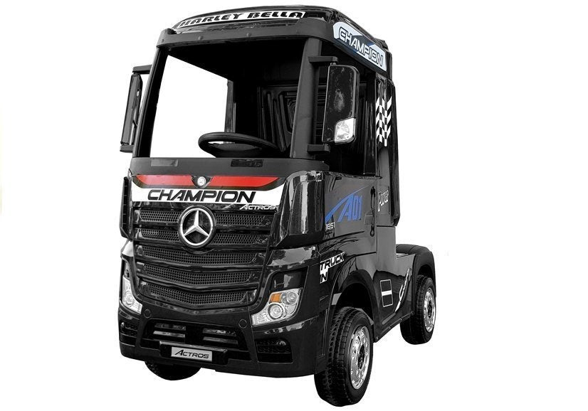 Elektrinis vaikiškas automobilis „Mercedes Actros“ juodas, dažytas MP4