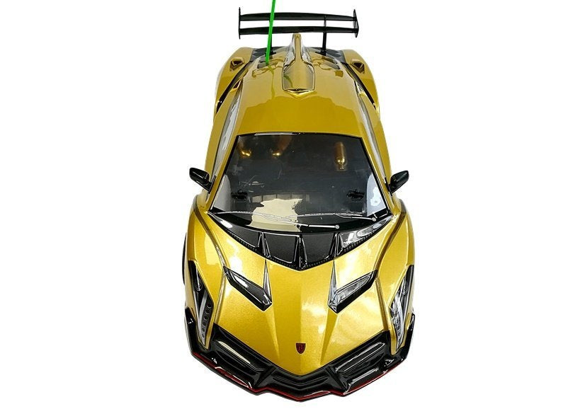 Nuotoliniu būdu valdomas lenktyninis automobilis 1:10 auksinis