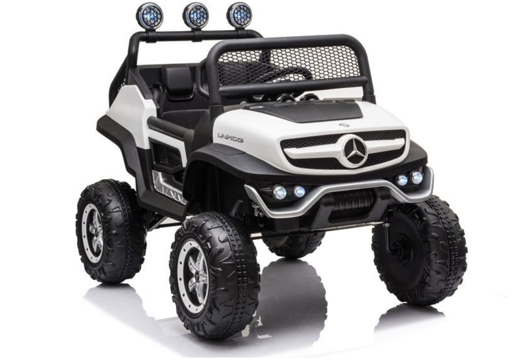 Elektrinis vaikiškas automobilis „Mercedes Unimog S“ baltas