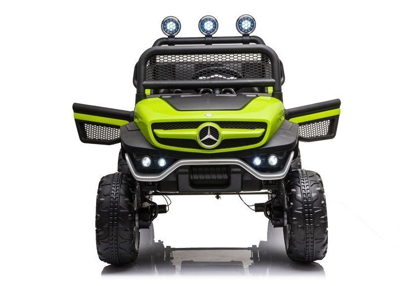 Elektrinis vaikiškas automobilis „Mercedes Unimog S“ žalias