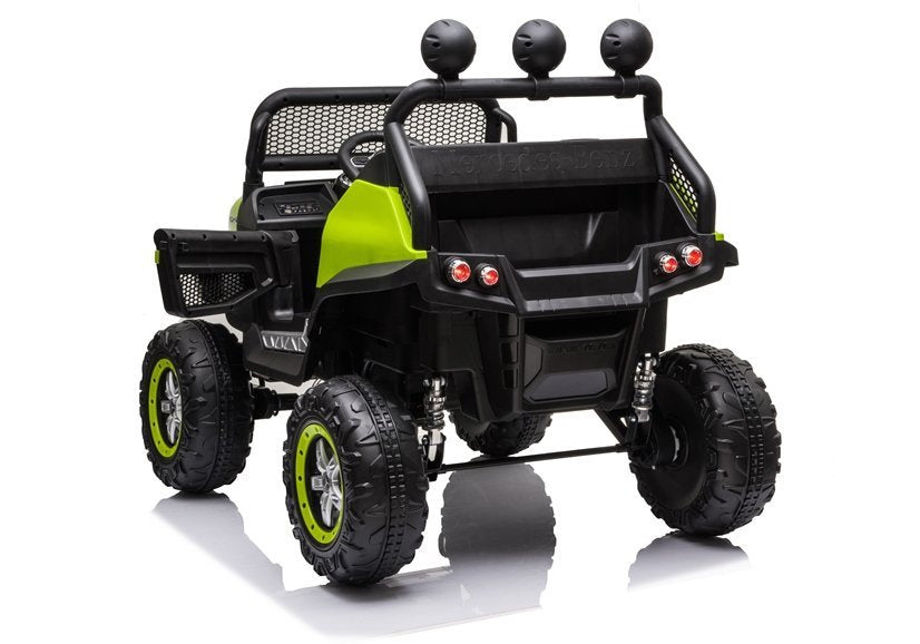 Elektrinis vaikiškas automobilis „Mercedes Unimog S“ žalias