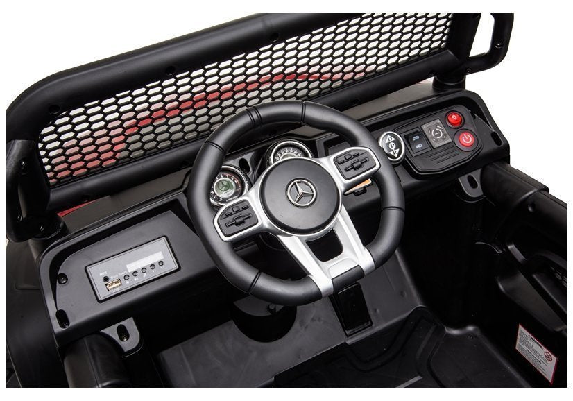 Elektrinis vaikiškas automobilis „Mercedes Unimog S“ žalias