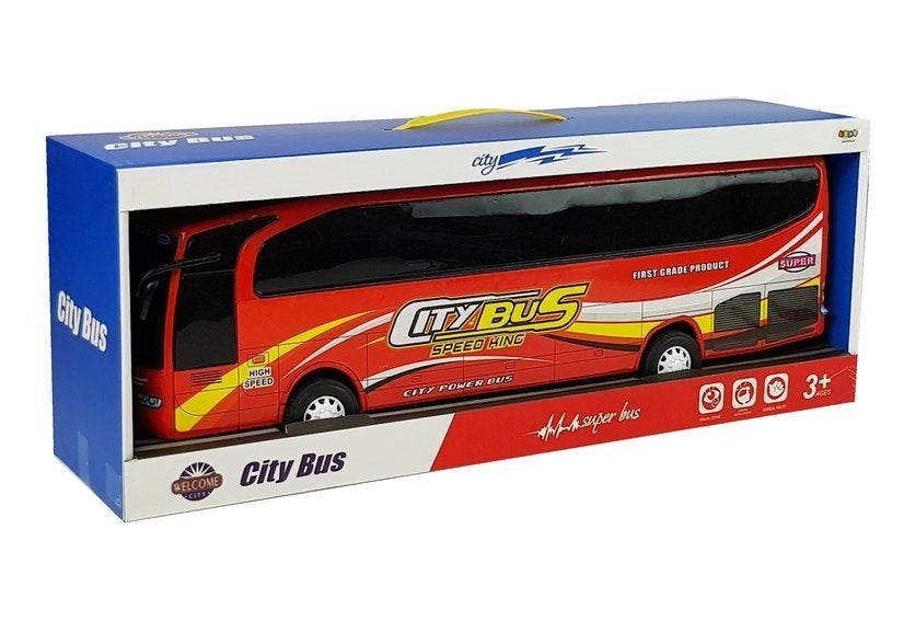 Miesto autobusas raudonas modelis 54 cm