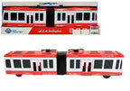 Artikuliuotas autobusas su traukos pavara (raudonas)
