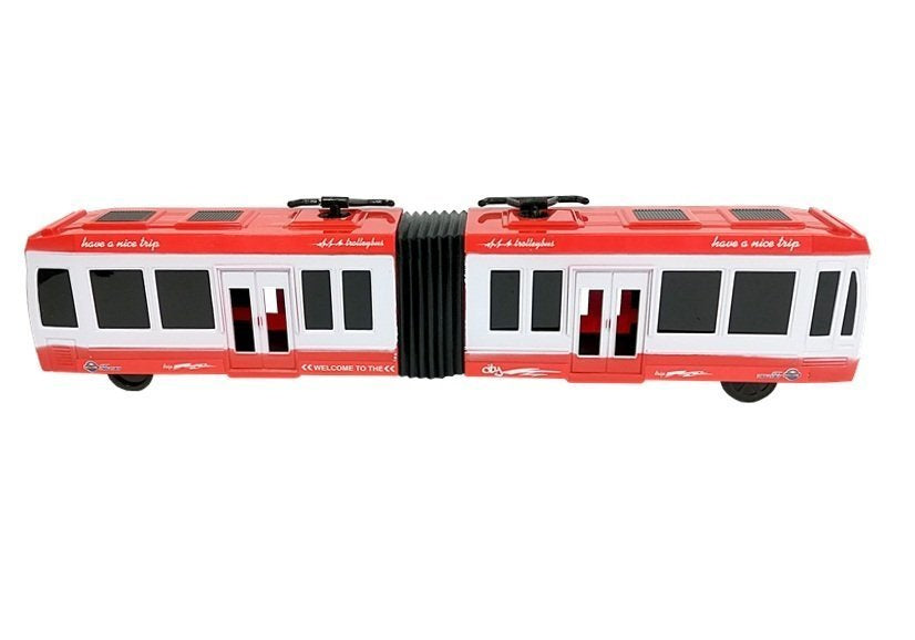 Artikuliuotas autobusas su traukos pavara (raudonas)
