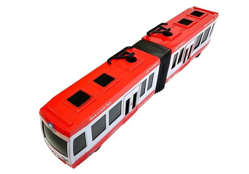 Artikuliuotas autobusas su traukos pavara (raudonas)