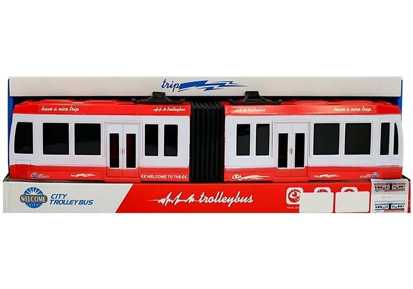 Artikuliuotas autobusas su traukos pavara (raudonas)