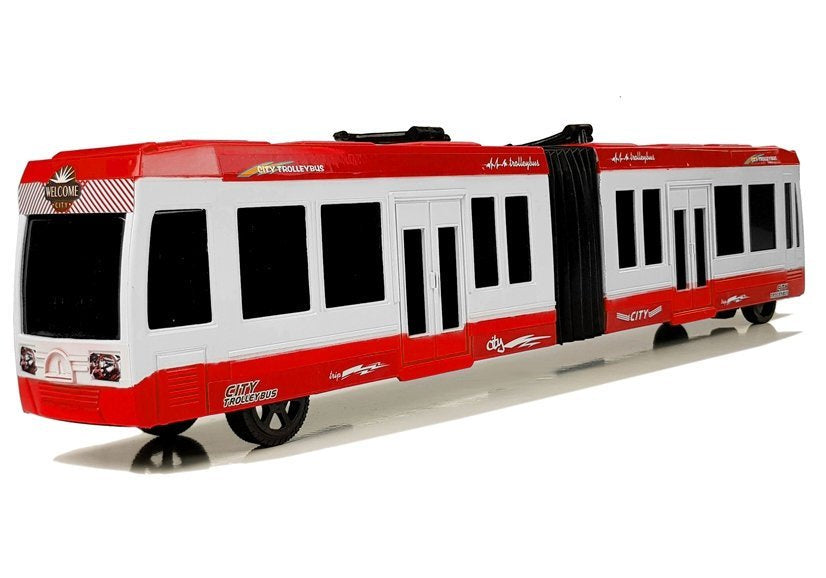 Artikuliuotas autobusas su traukos pavara (raudonas)