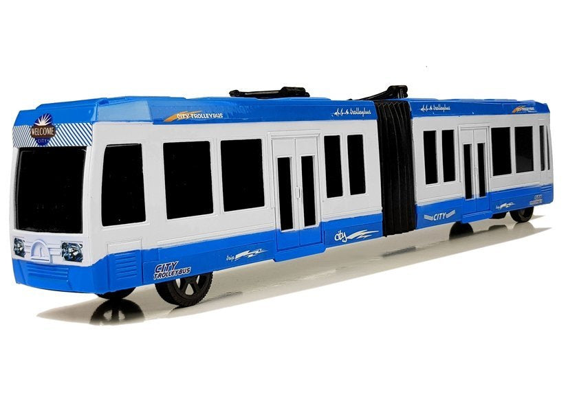 Artikuliuotas autobusas su traukos pavara (mėlynas)