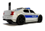 Policijos automobilis su baterija 1:20, sidabrinis, šviesos ir garsai