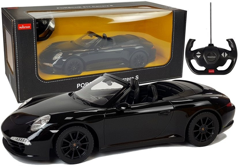 Nuotoliniu būdu valdomas „Porsche 911 Carrera S“ Rastar 1:12, juodas