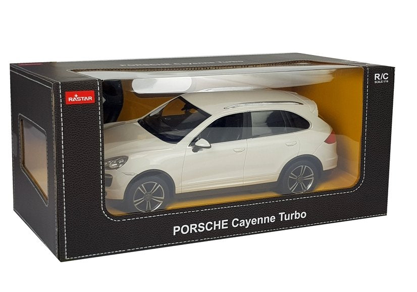 Nuotoliniu būdu valdomas „Porsche Cayenne“ Rastar 1:14, baltas