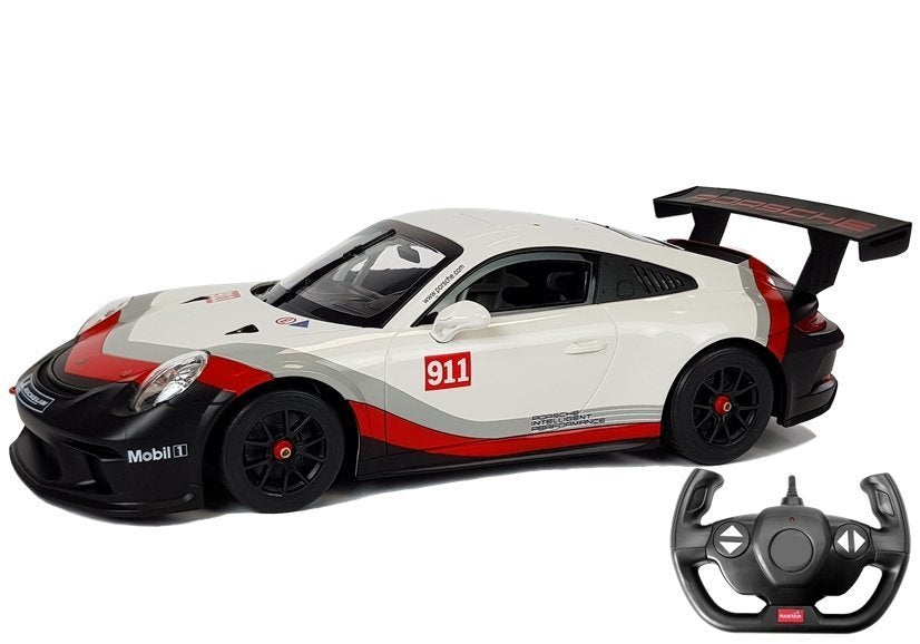 Nuotoliniu būdu valdomas „Porsche 911 GT3 CUP“ Rastar 1:14, baltas