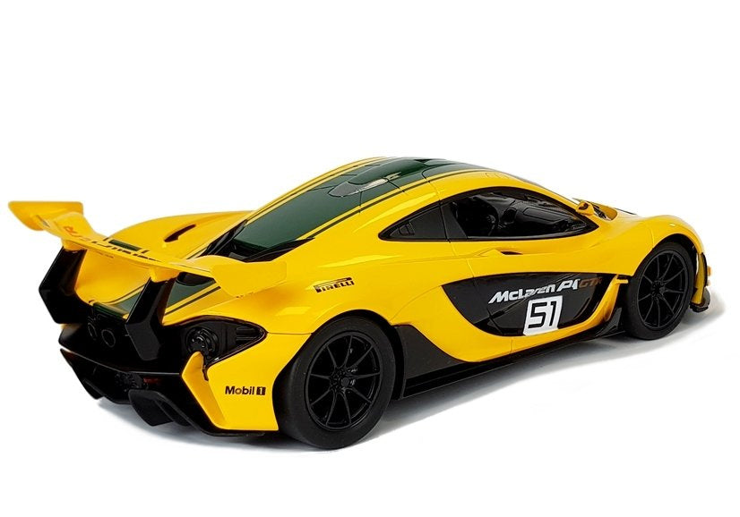 Nuotoliniu būdu valdomas „McLaren P1 GTR“ Rastar 1:14, geltonas