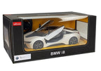 Nuotoliniu būdu valdomas „BMW i8“ Rastar 1:14, juodas su automatinėmis durelėmis