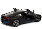 Nuotoliniu būdu valdomas „BMW i8“ Rastar 1:14, juodas su automatinėmis durelėmis