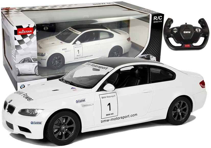 Nuotoliniu būdu valdomas „BMW M3“ Rastar 1:14, baltas