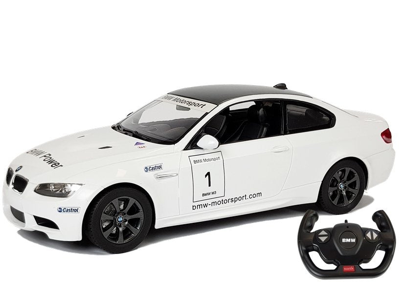 Nuotoliniu būdu valdomas „BMW M3“ Rastar 1:14, baltas