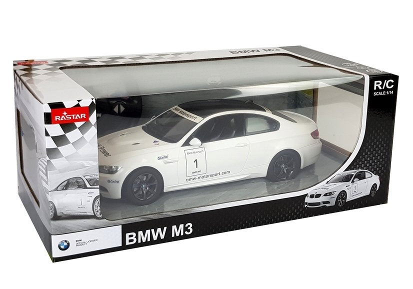 Nuotoliniu būdu valdomas „BMW M3“ Rastar 1:14, baltas
