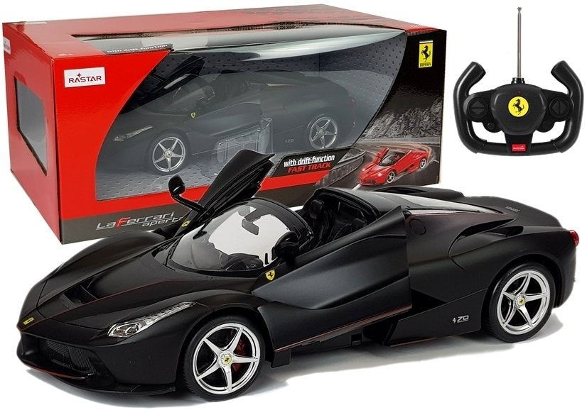 Nuotoliniu būdu valdomas „Ferrari Aperta“ Rastar 1:14 su automatinėmis durelėmis, juodas