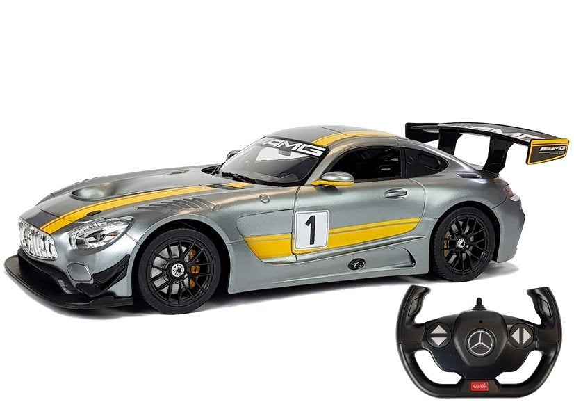 Nuotoliniu būdu valdomas automobilis „Mercedes AMG GT3“, Rastar 1:14, pilkas