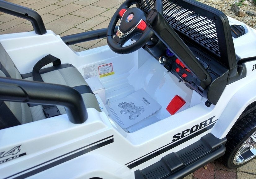 Elektrinis visureigis S2388 Jeep, baltas, 4x45W