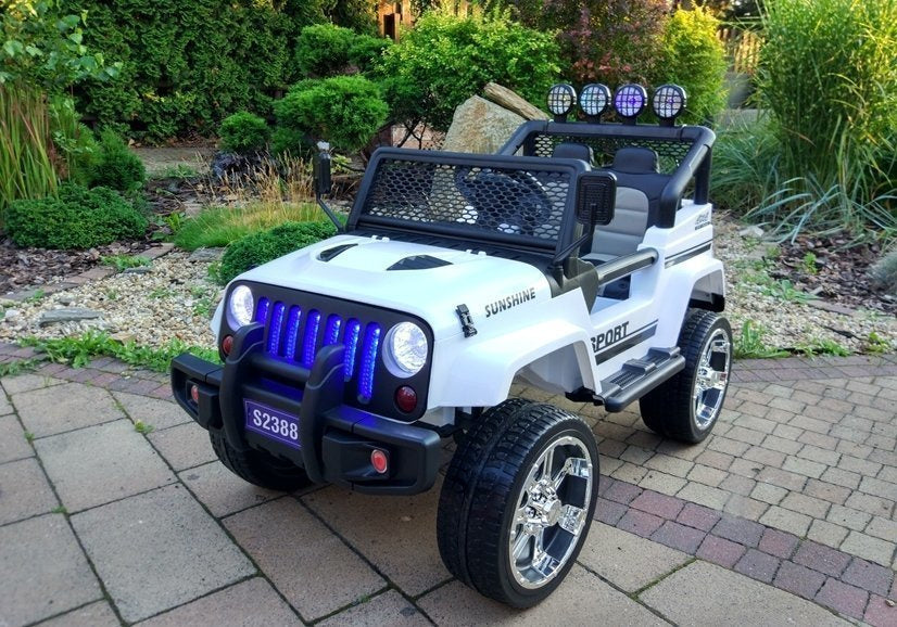 Elektrinis visureigis S2388 Jeep, baltas, 4x45W