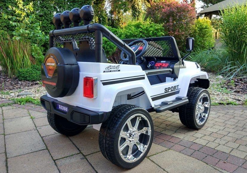 Elektrinis visureigis S2388 Jeep, baltas, 4x45W