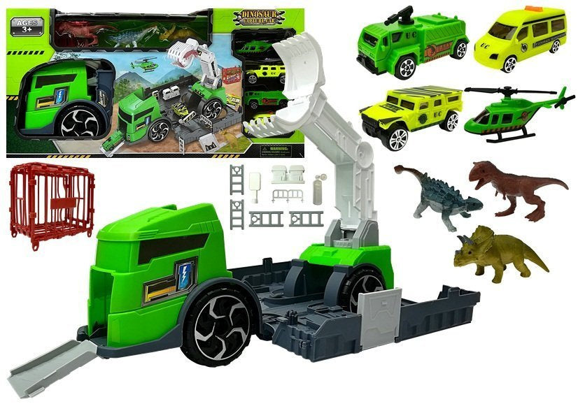 Dinozaurų transporteris su sunkvežimiu