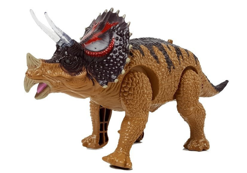 Dinozauras Triceratops su baterija, geltonas